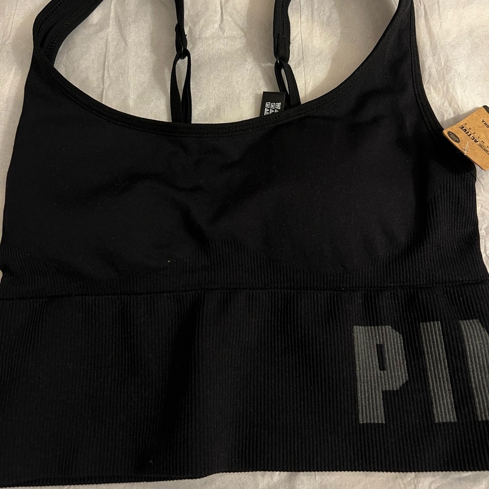Pink sports bra